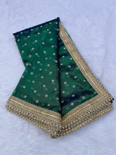 Load image into Gallery viewer, Alverina Function Wear Banarasi Tissue Silk Jaquard Zari Butti n Heavy lace Work Fancy Designer Saree For Women
