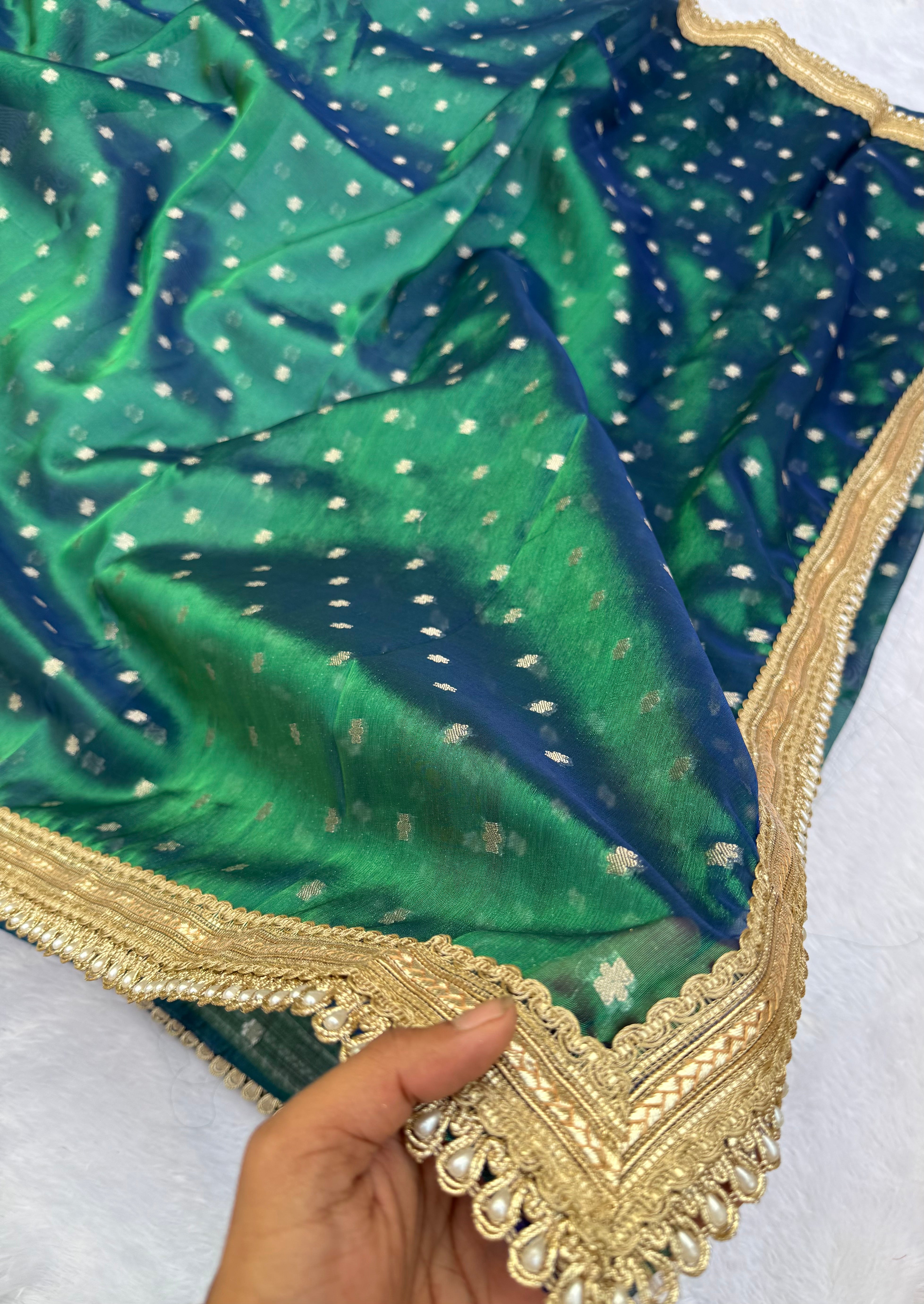 Alverina Function Wear Banarasi Tissue Silk Jaquard Zari Butti n Heavy lace Work Fancy Designer Saree For Women