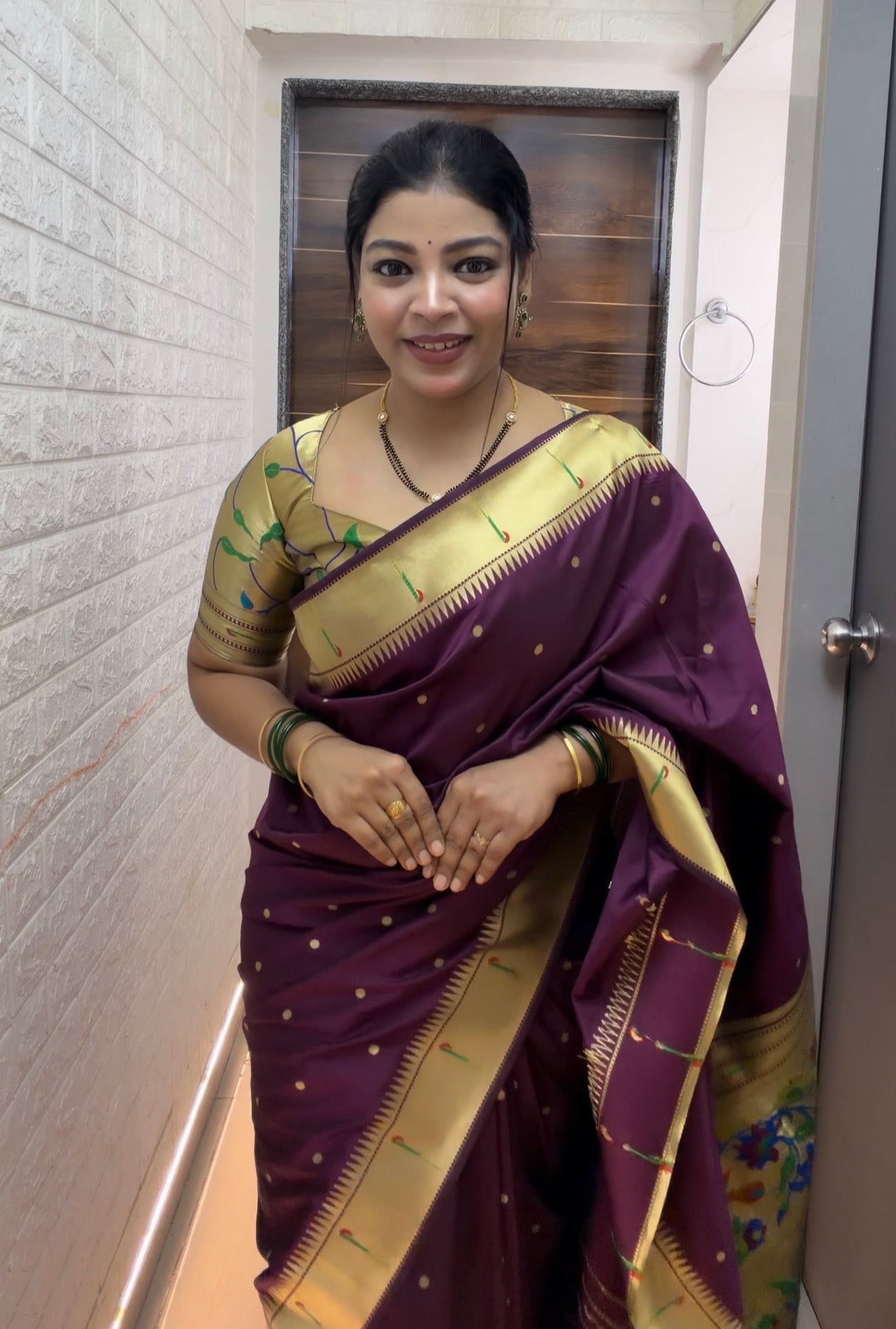 Elegant Wedding Wear Paithani Silk Zari Buttis n Rich Pallu Design Saree With Blouse Piece