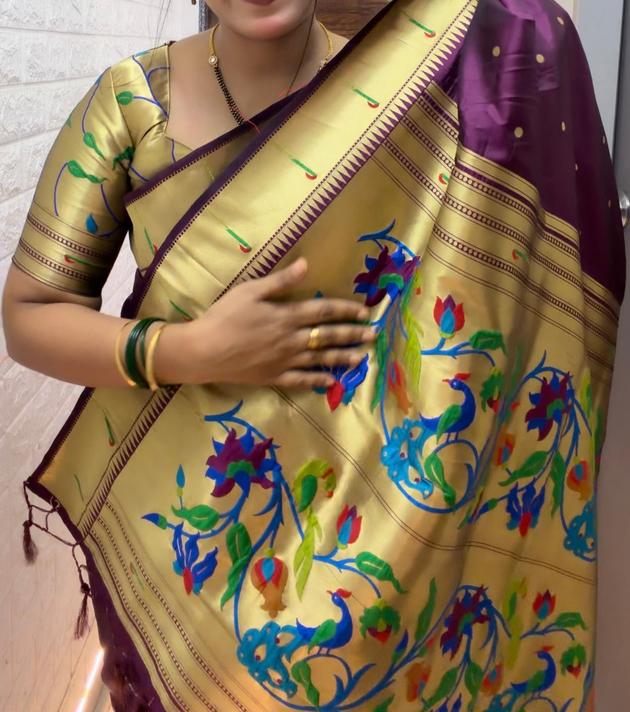 Elegant Wedding Wear Paithani Silk Zari Buttis n Rich Pallu Design Saree With Blouse Piece