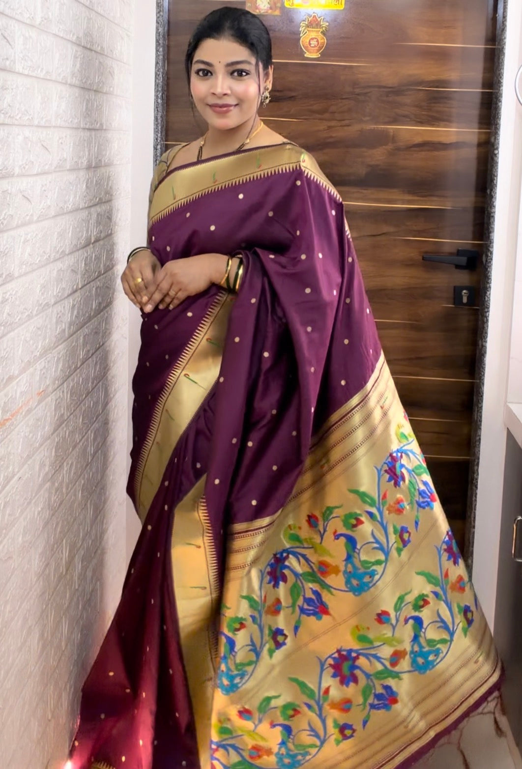 Elegant Wedding Wear Paithani Silk Zari Buttis n Rich Pallu Design Saree With Blouse Piece