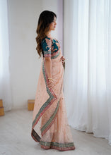 Load image into Gallery viewer, Gorgeous Function Wear Pure Net Thread n Sequence Work Designer Saree With Unstitched Blouse

