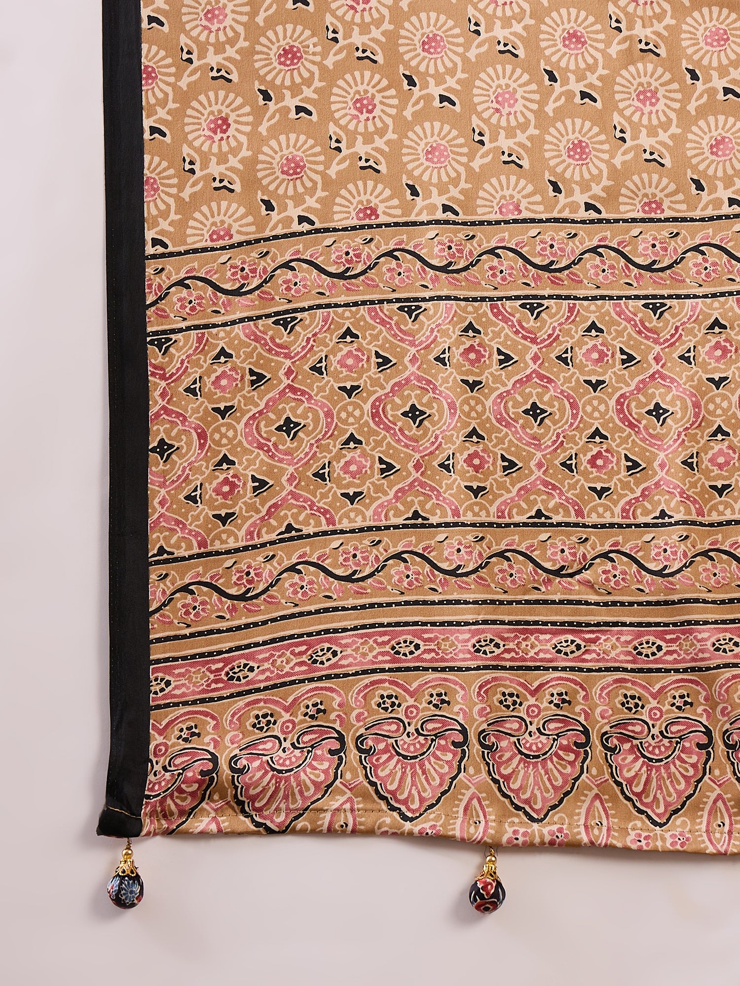 Desiring Festive Wear Satin Silk Ajrak Print Rich Pallu Fancy Saree With Unstitched Blouse Piece