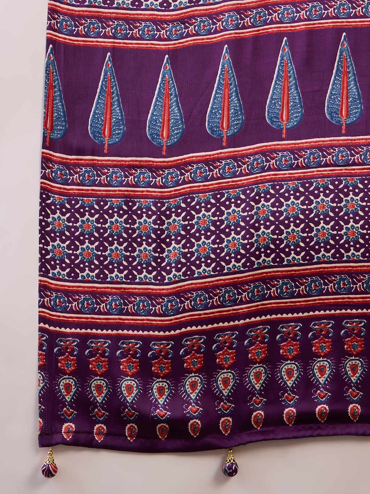 Heritage Function Wear Satin Silk Ajrak Print Rich Pallu Fancy Saree With Unstitched Blouse Piece