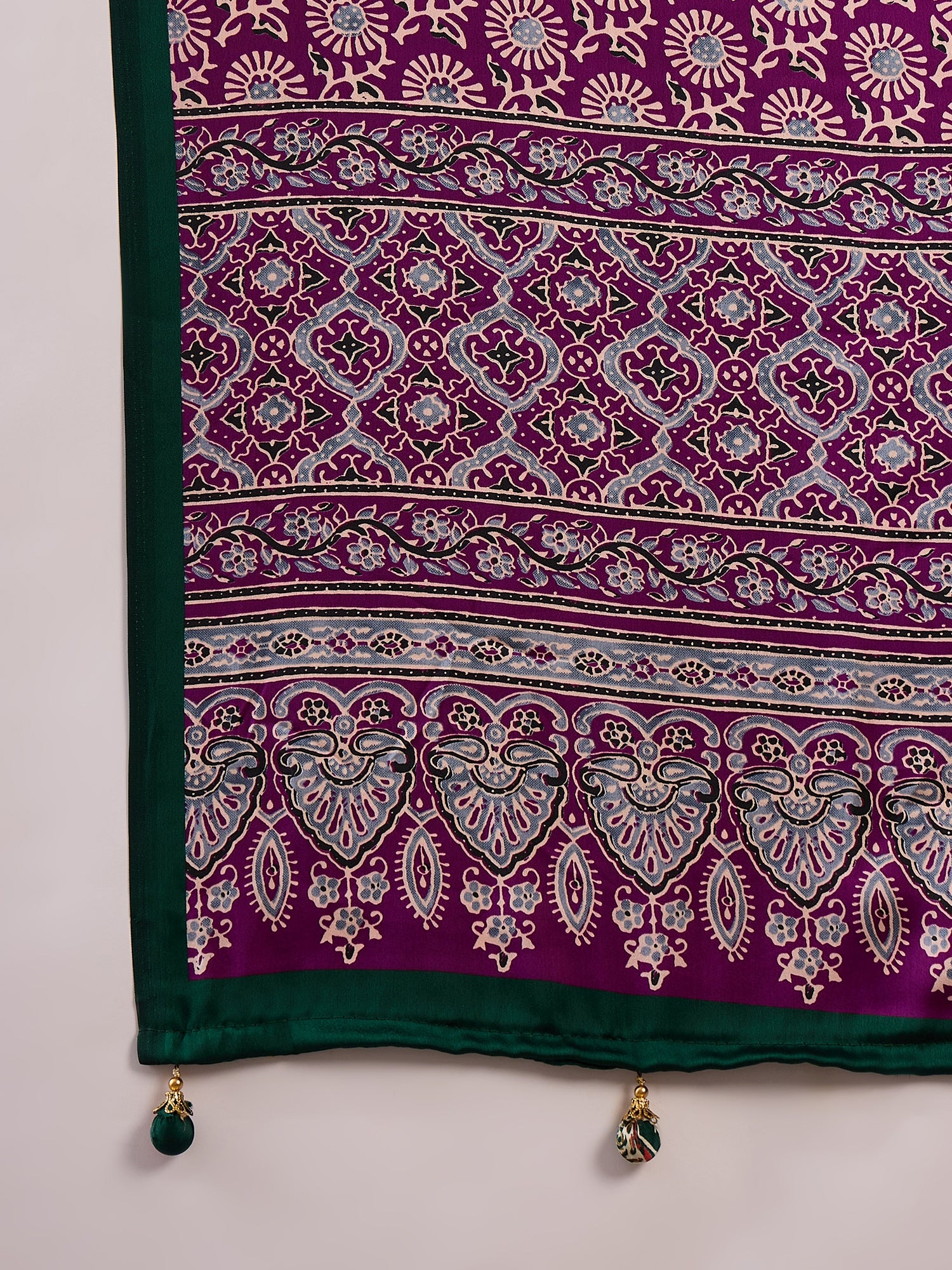 Desiring Festive Wear Satin Silk Ajrak Print Rich Pallu Fancy Saree With Unstitched Blouse Piece
