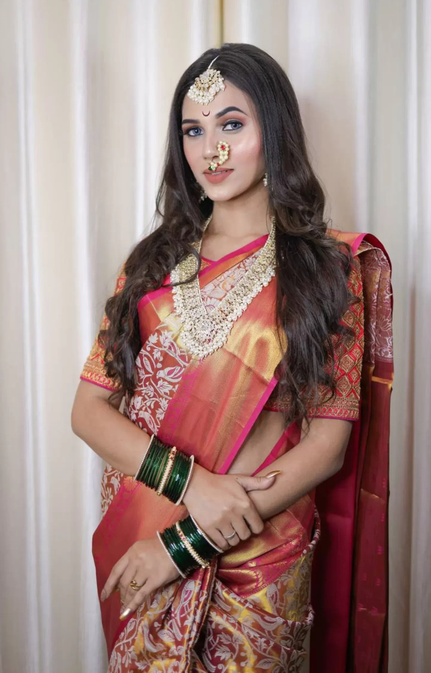New Wedding Wear Pink Color Kanjivaram Silk Pure Zari Weaving with Beautiful Meena Weaving Saree
