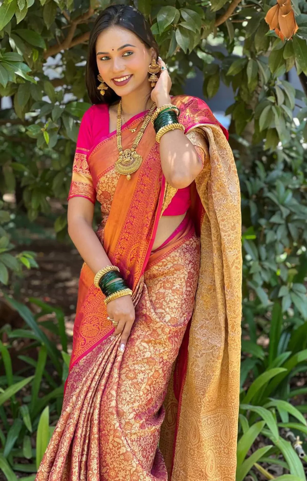 New Wedding Wear Pink Color Kanjiviram Silk Pure Zari Weaving with Beautiful Meena Weaving Saree With Blouse
