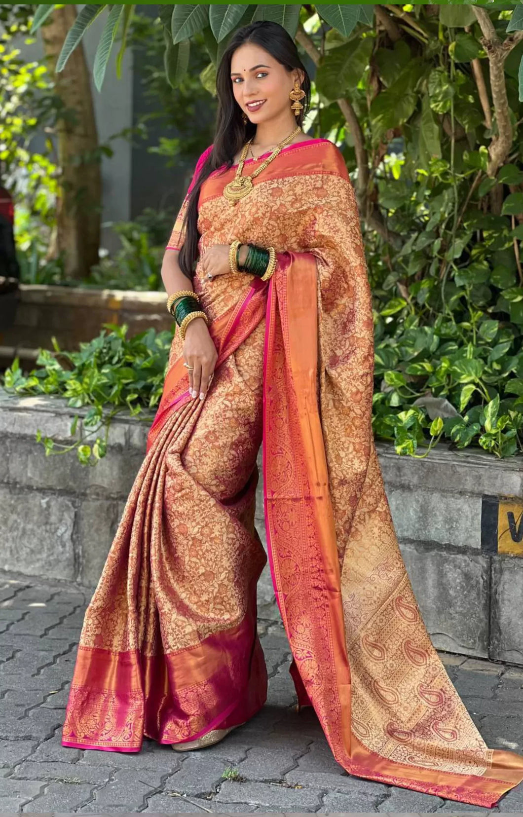 New Wedding Wear Pink Color Kanjiviram Silk Pure Zari Weaving with Beautiful Meena Weaving Saree With Blouse