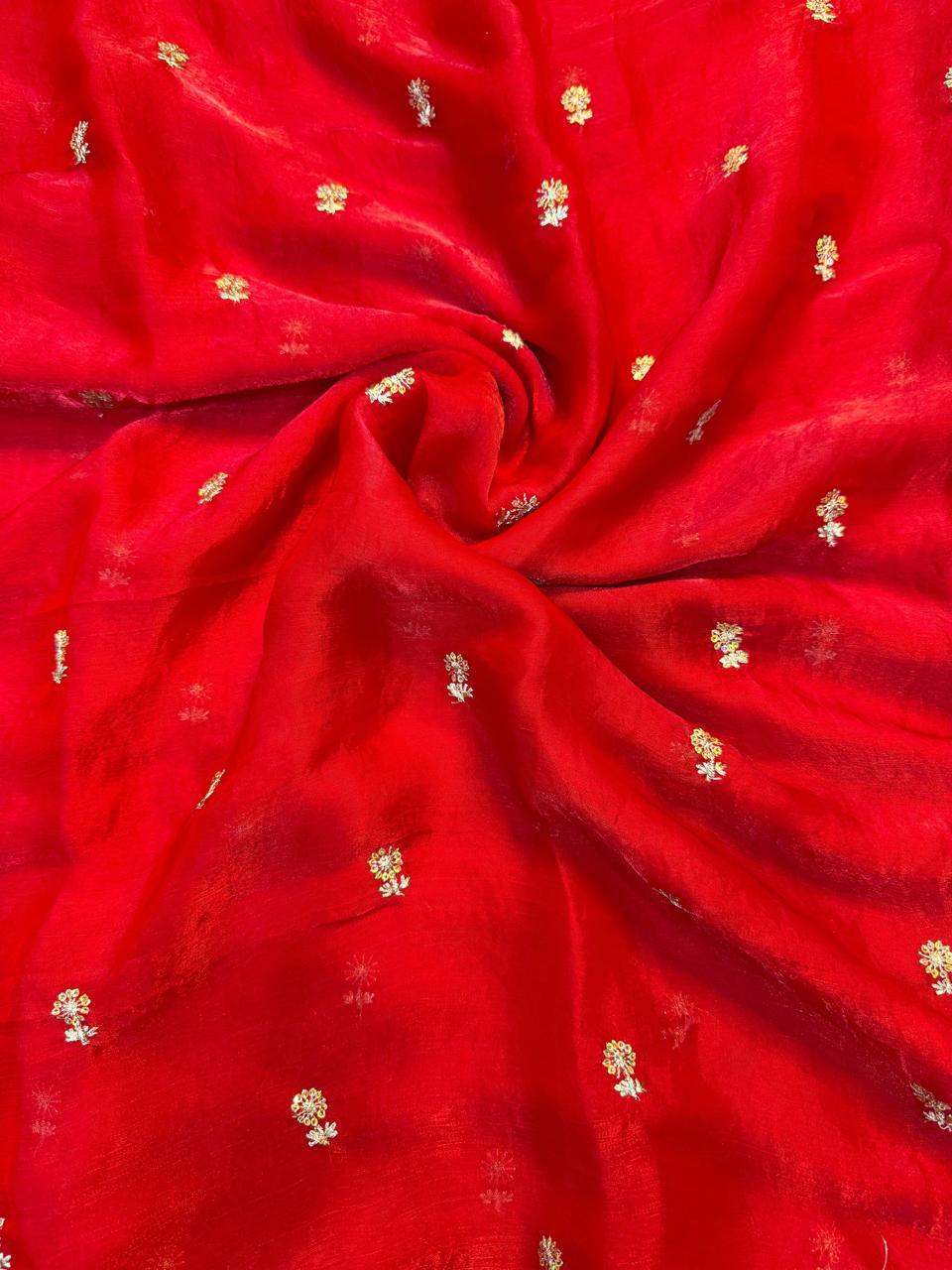 New Partywear Space Silk Fabric Sequence Emboridery Work Fancy Designer Saree With Blouse
