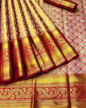 Load image into Gallery viewer, Beautiful Wedding Wear Red Color Exclusive Kanchipuram Pattu Silk Designer Saree Online Shopping
