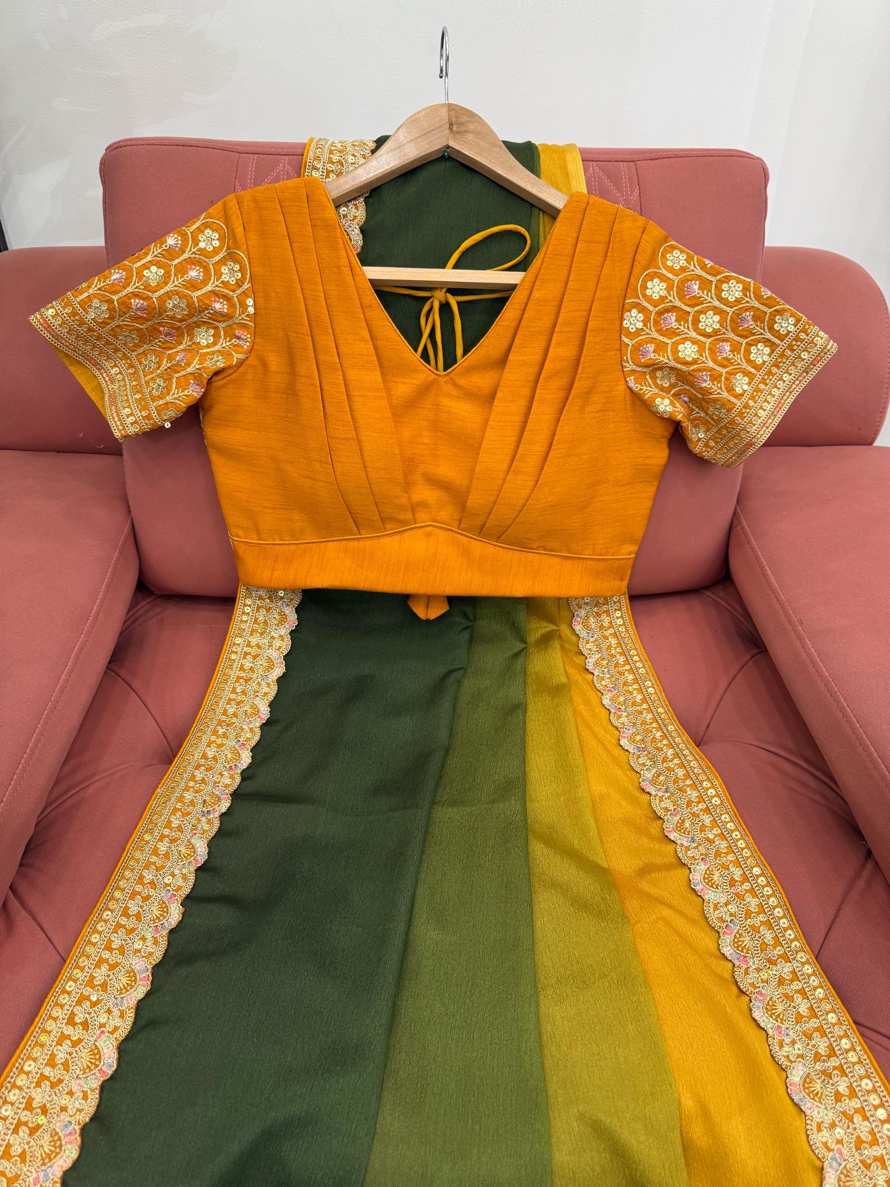 Adorable Function Wear Silk Thread n Sequence Work Fancy Designer Saree With Unstitched Blouse