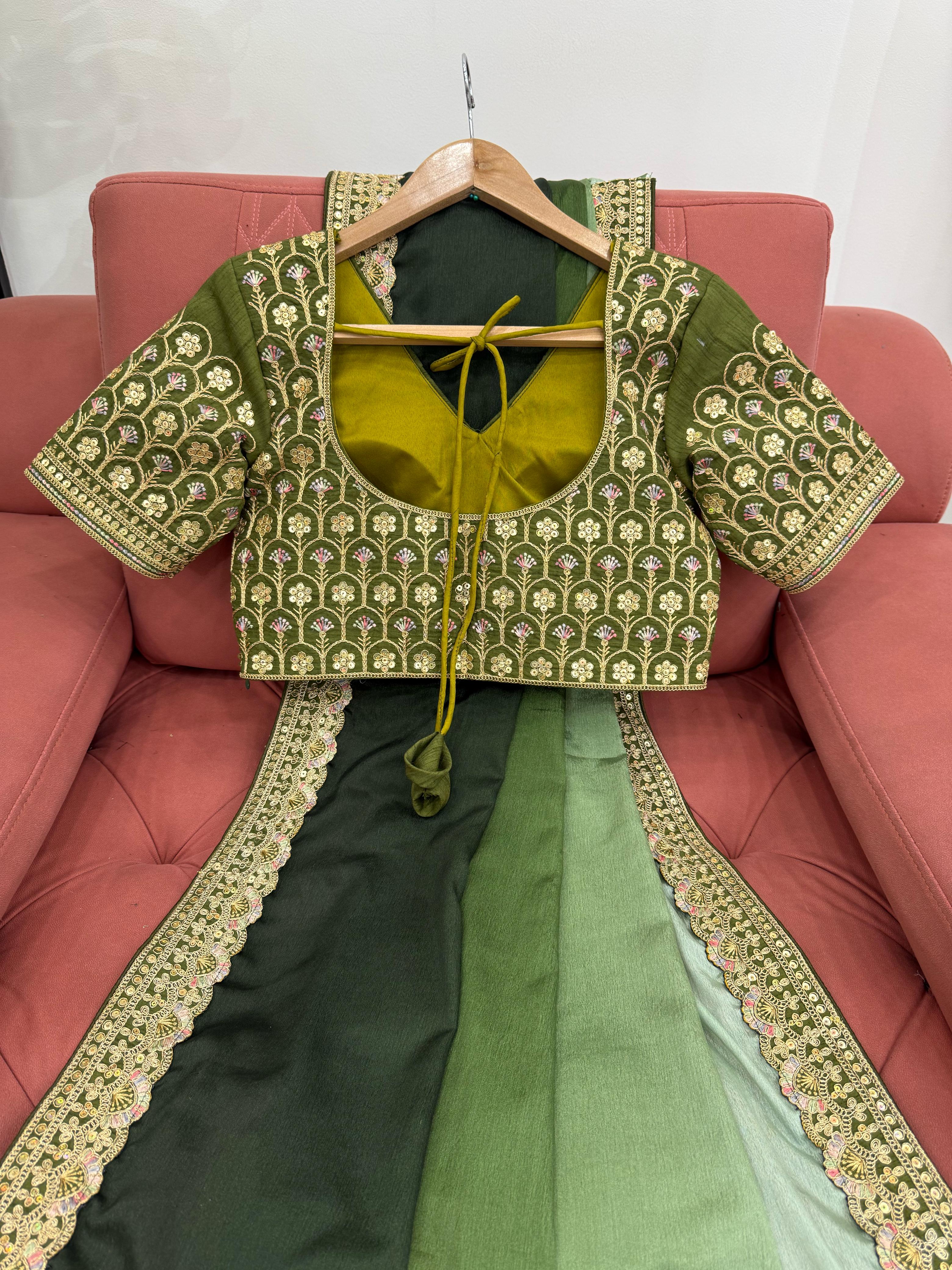 Adorable Function Wear Silk Thread n Sequence Work Fancy Designer Saree With Unstitched Blouse