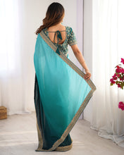 Load image into Gallery viewer, Adorable Function Wear Silk Thread n Sequence Work Fancy Designer Saree With Unstitched Blouse
