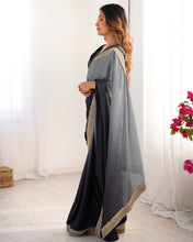 Load image into Gallery viewer, Adorable Function Wear Silk Thread n Sequence Work Fancy Designer Saree With Unstitched Blouse
