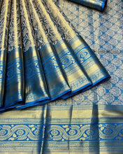 Load image into Gallery viewer, Beautiful Wedding Wear Skyblue Color Exclusive Kanchipuram Pattu Silk Designer Saree Online Shopping
