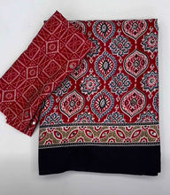 Load image into Gallery viewer, Exquisite Festive Wear Pure Satin Silk Ajrak Printed Rich Pallu n Tussles Work Fancy Saree With Bouse Piece
