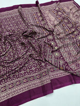Load image into Gallery viewer, Redolent Function Wear Pure Soft Crape Silk Ajrak Printed Rich Pallu Fancy Designer Saree For Women
