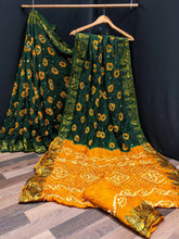 Load image into Gallery viewer, New Wedding Wear Rich Bandhani Silk Jacquard Weaving Work Fancy Designer Saree
