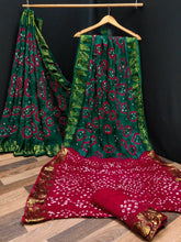 Load image into Gallery viewer, New Wedding Wear Rich Bandhani Silk Jacquard Weaving Work Fancy Designer Saree
