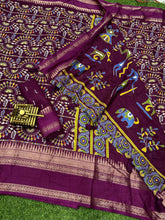 Load image into Gallery viewer, New Soft Denting Cotton Kalamkari Print Zari Border Tussles Work Printed Saree

