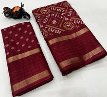 Load image into Gallery viewer, New Functionwear Worli Print Saree With Sequin &amp; Zari Boder Printed Blouse
