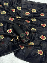 Load image into Gallery viewer, New Sitara Chiffon Siroski n Embroidery Work Fancy Designer Partywear Saree With Blouse
