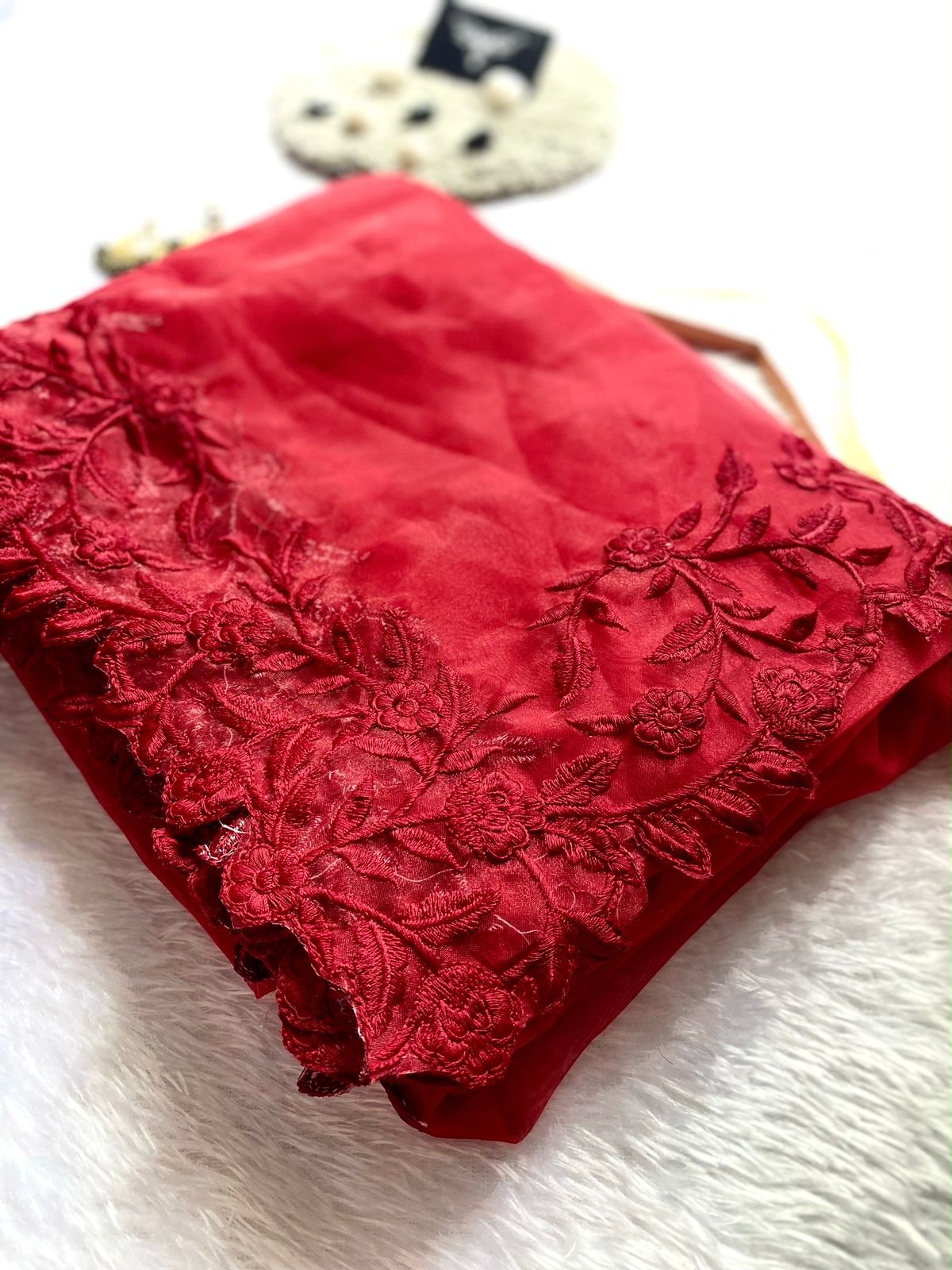 Latest Partywear Organza Silk Embroidery n Cut Work Fancy Designer Saree For Women