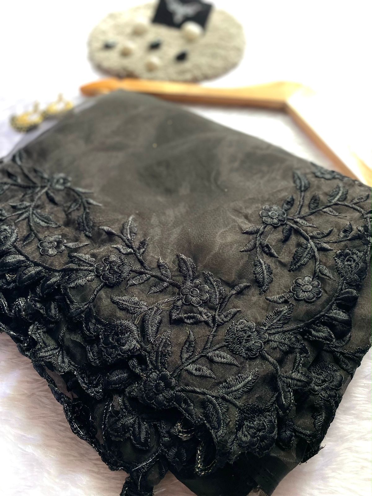 Latest Partywear Organza Silk Embroidery n Cut Work Fancy Designer Saree For Women