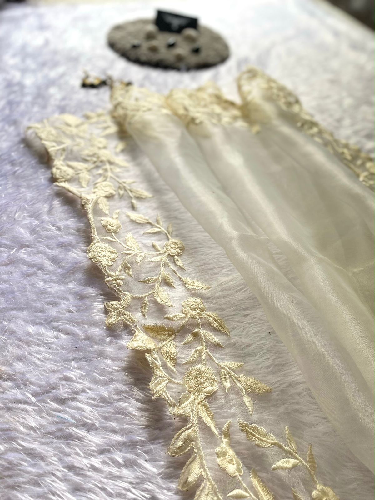 Latest Partywear Organza Silk Embroidery n Cut Work Fancy Designer Saree For Women