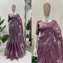 Load image into Gallery viewer, New Partywear Jimmy Silk Sequence Work Fancy Designer Saree With Blouse
