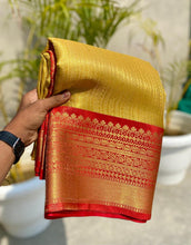 Load image into Gallery viewer, New Wedding Wear Golden Banarasi Soft Tissue Jacquard Weaving Work Fancy Designer Brocade Saree
