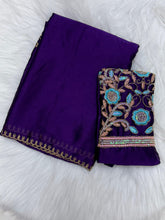 Load image into Gallery viewer, New Partywear Purple Color Rangoli Silk Embroidered Fancy Designer Saree With Blouse Piece
