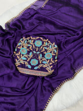 Load image into Gallery viewer, New Partywear Purple Color Rangoli Silk Embroidered Fancy Designer Saree With Blouse Piece
