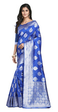 Load image into Gallery viewer, New Wedding Wear Blue Color Banarasi Silk Saree With Blouse
