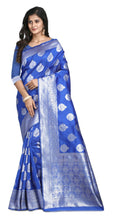 Load image into Gallery viewer, New Wedding Wear Blue Color Banarasi Silk Saree With Blouse
