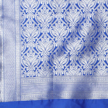 Load image into Gallery viewer, New Wedding Wear Blue Color Banarasi Silk Saree With Blouse
