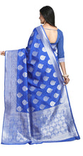 Load image into Gallery viewer, New Wedding Wear Blue Color Banarasi Silk Saree With Blouse
