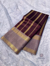 Load image into Gallery viewer, New Wedding Wear Brown n Golden Banarasi Soft Silk Jacquard Weaving Work Fancy Designer Saree
