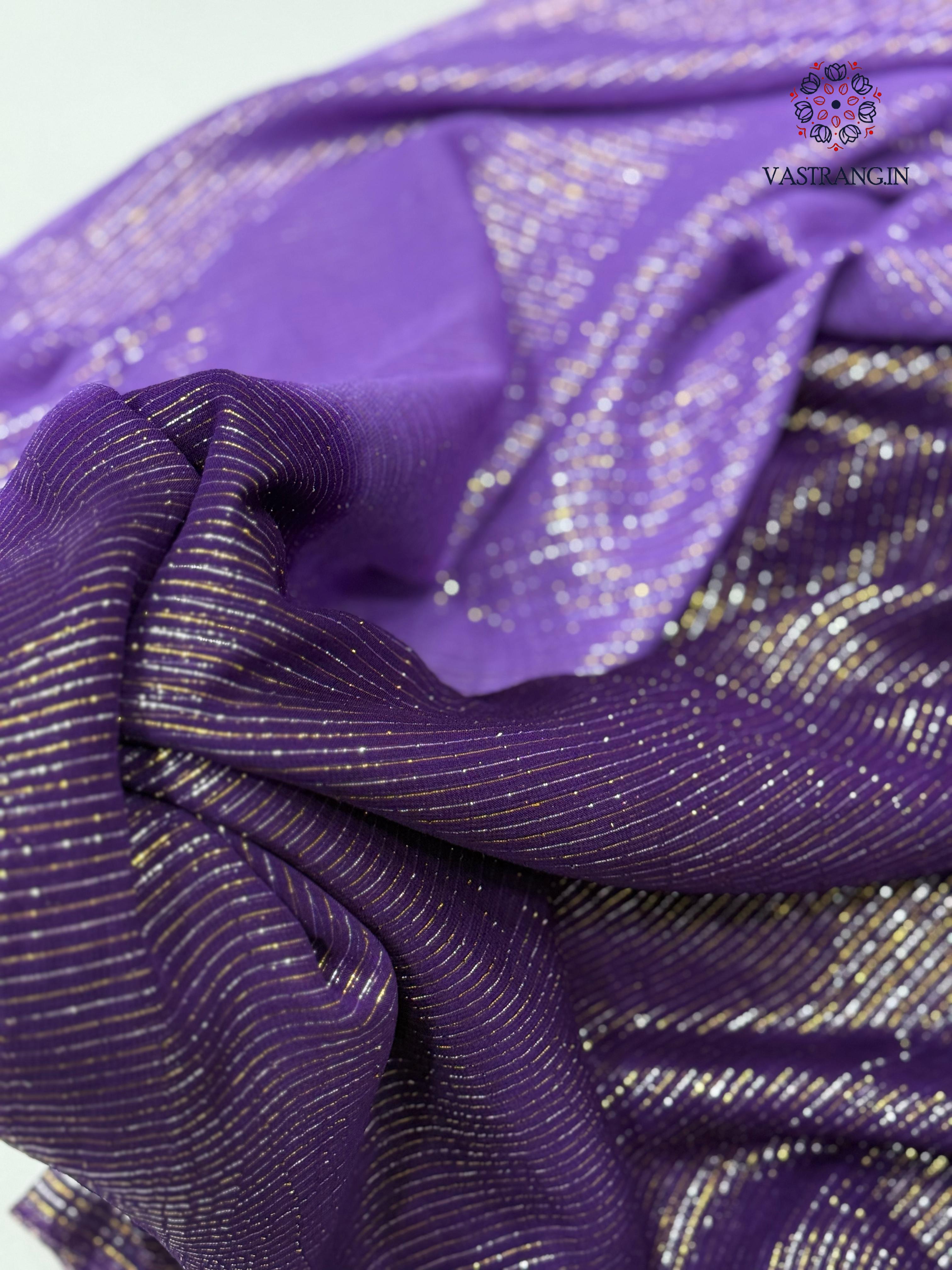 Latest Partywear Purple Pedding Color Viscose Georgette Fancy Designer Saree