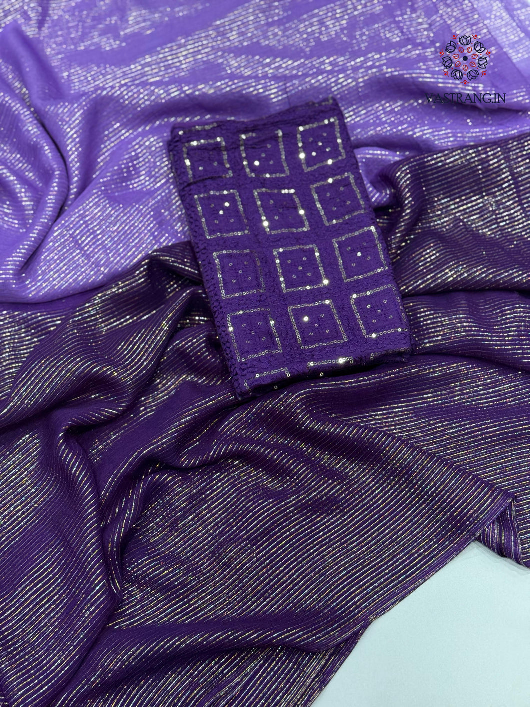 Latest Partywear Purple Pedding Color Viscose Georgette Fancy Designer Saree