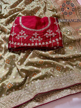 Load image into Gallery viewer, Stylish Bandhej Print Georgette Sequence Work Fancy Designer Saree With Embroidered Work Blouse
