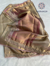 Load image into Gallery viewer, New Festive Wear Golden Color Banarasi Tissue Silk Jacquared Zari Weaving n Lace Work Fancy Designer Saree
