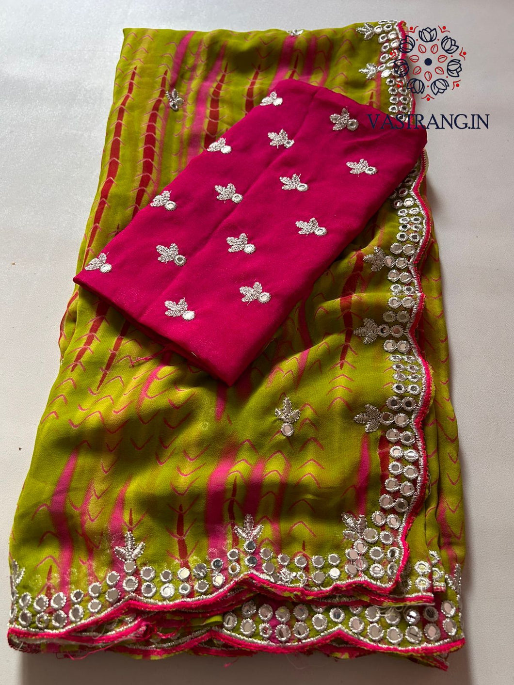 New Soft Chinnon Silk Perrot n Pink Color Embroidery n Cut Work Wedding Wear Designer Saree