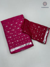 Load image into Gallery viewer, New Red n Pink Color Viscose Georgette Zari Work Fancy Designer Wedding Wear Saree
