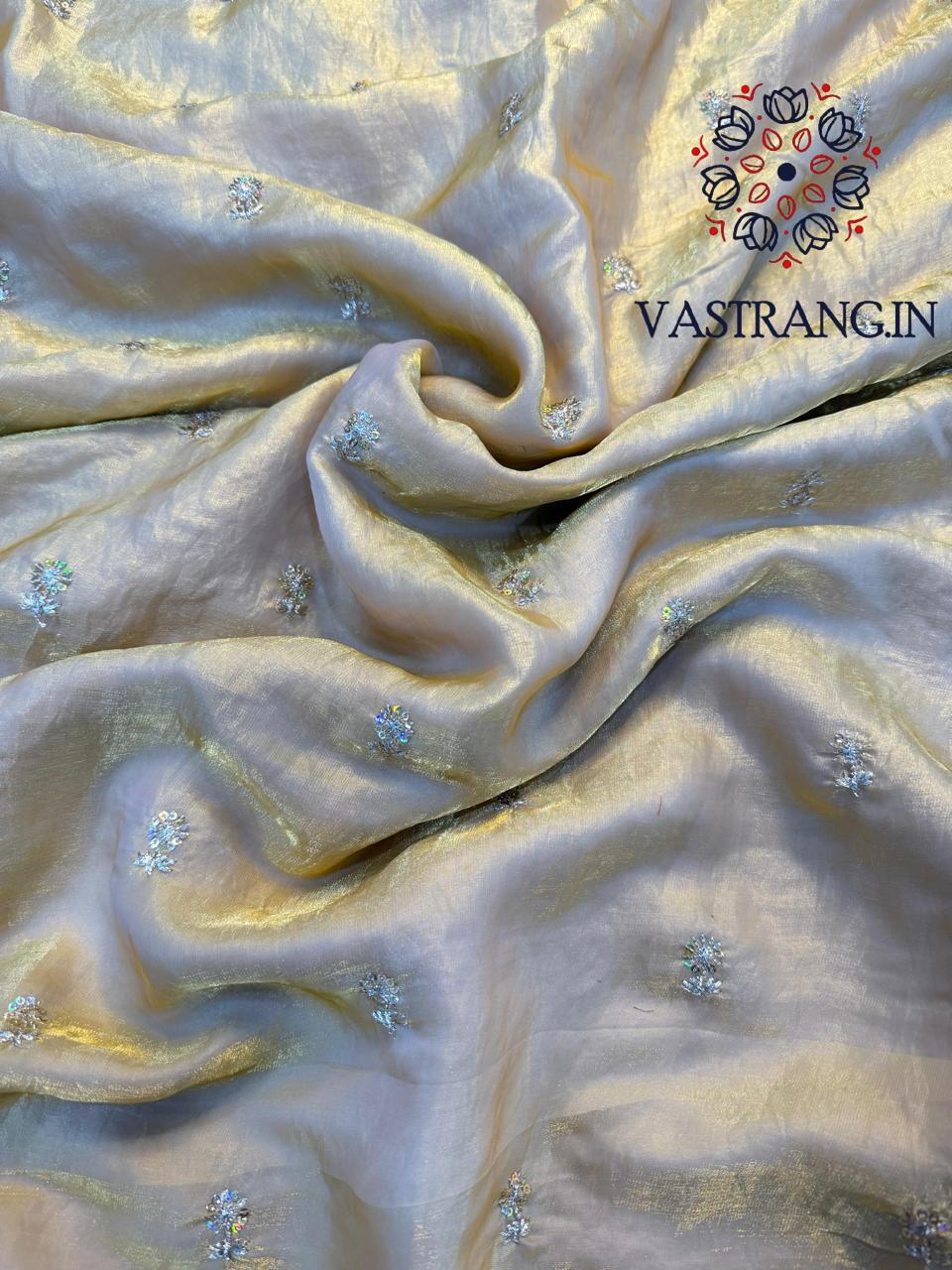 New Partywear Space Silk Fabric Sequence Emboridery Work Fancy Designer Saree With Blouse