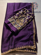 Load image into Gallery viewer, Purple Color Rangoli Silk Embroidery n Hand Work Fancy Designer Partywear Saree
