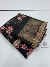 Load image into Gallery viewer, New Function Wear Dola Silk Print Jacquard Weaving Border With Sequence Lace Work Fancy Designer Saree

