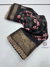 Load image into Gallery viewer, New Function Wear Dola Silk Print Jacquard Weaving Border With Sequence Lace Work Fancy Designer Saree
