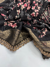 Load image into Gallery viewer, New Function Wear Dola Silk Print Jacquard Weaving Border With Sequence Lace Work Fancy Designer Saree

