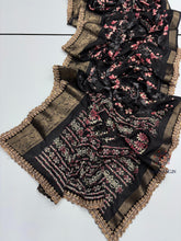Load image into Gallery viewer, New Function Wear Dola Silk Print Jacquard Weaving Border With Sequence Lace Work Fancy Designer Saree
